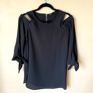 Cold shoulder black blouse